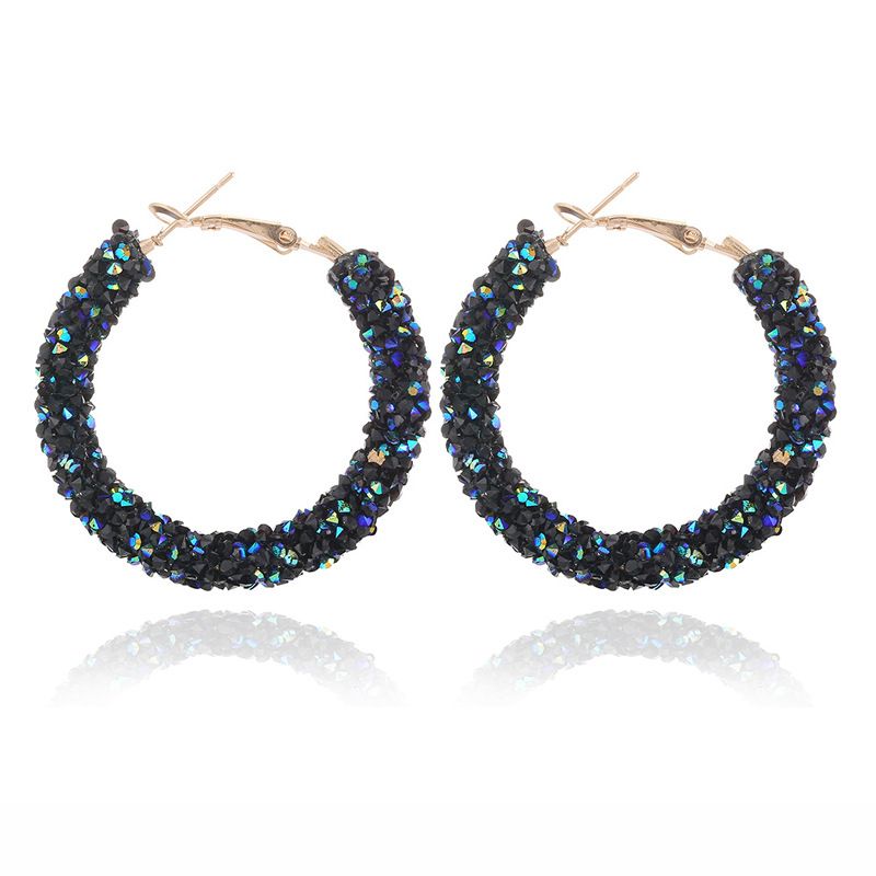 Bohemian 18K Gold Plated Metal Resin Hoop Earrings for Women Circle Clip on Dangle Earring Ear Drop Bridal Wedding Jewelry