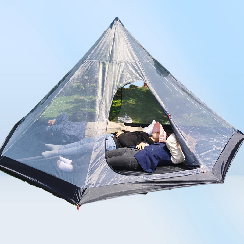 Ultralight Pyramid Tents Inner Tent Outdoor Rodless Summer Mesh Tent Portable Backpacking Hiking Camping Teepee Inside Tent 220518
