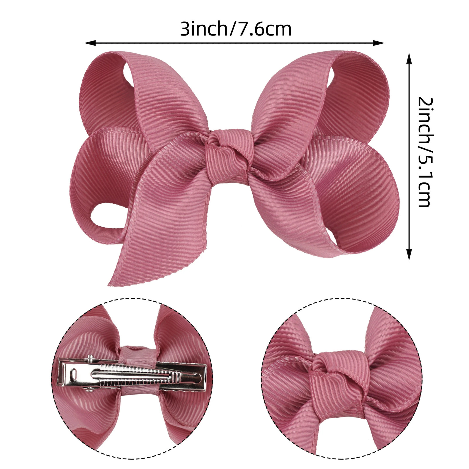 40/60/80Pcs 3 Hair Bows Clips Mix Colors Pigtail Bow Alligator Hair Clips for Baby Girls Toddlers Kids Little Girls hairpins 240104