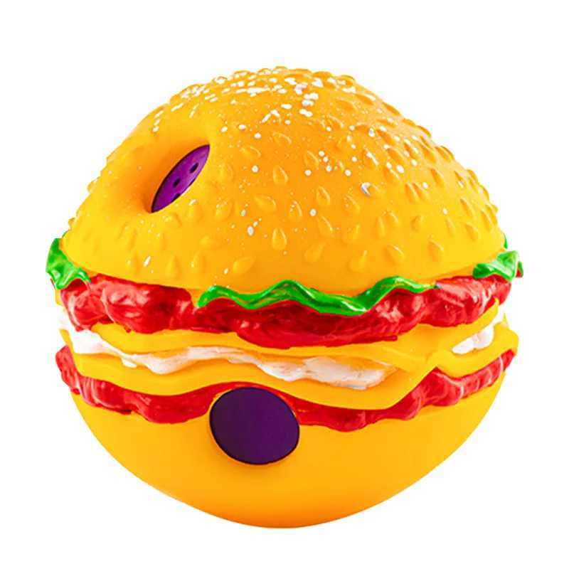 Dog Toys Chews sound ball Pet toy dog self-healing toy hamburger chewing ball rolling molars to relieve boredom