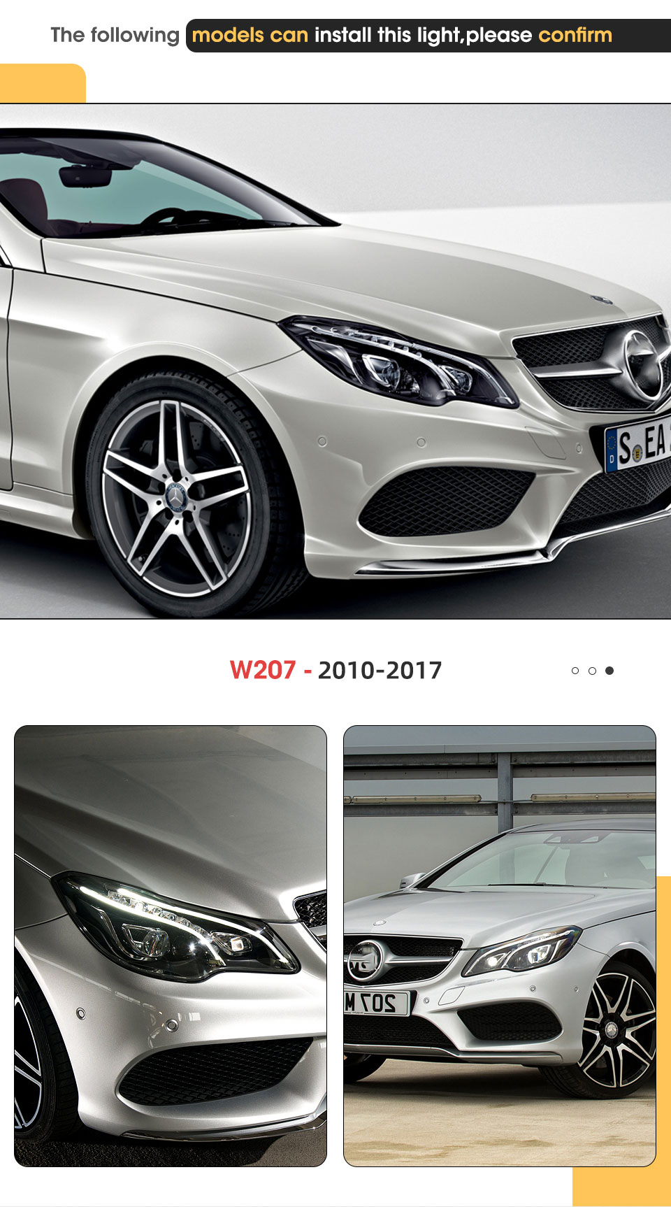 Car Head Light for BENZ W207 LED Daytime Running Headlight 2010-2017 Turn Signal High Beam Lamp