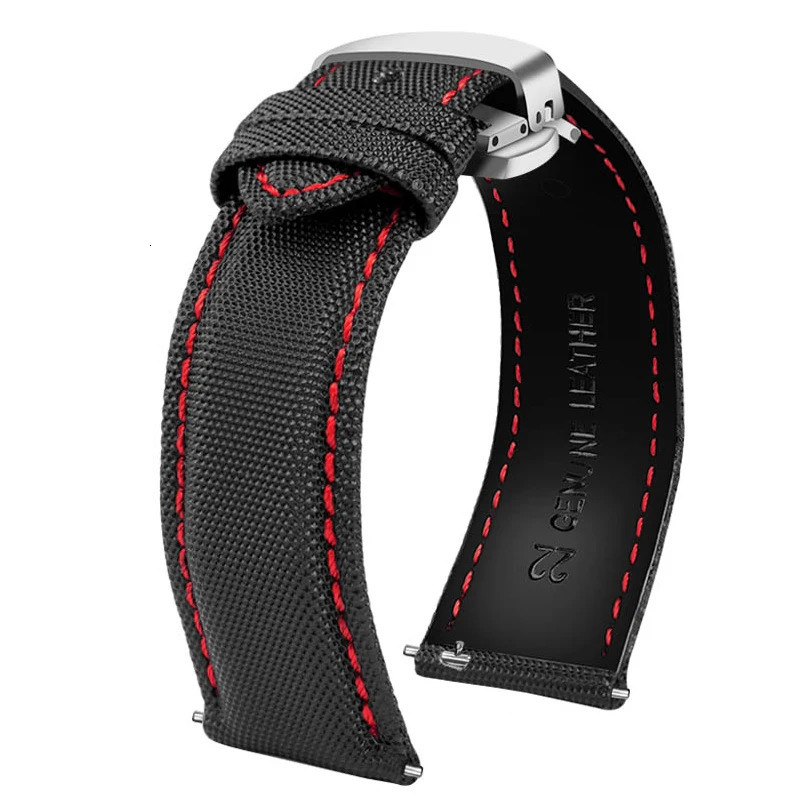 20mm 21mm 22mm 23mm 24mm Nylon Leather Watchband WATCH Men Women Canvas Fabric Watch Strap 240104