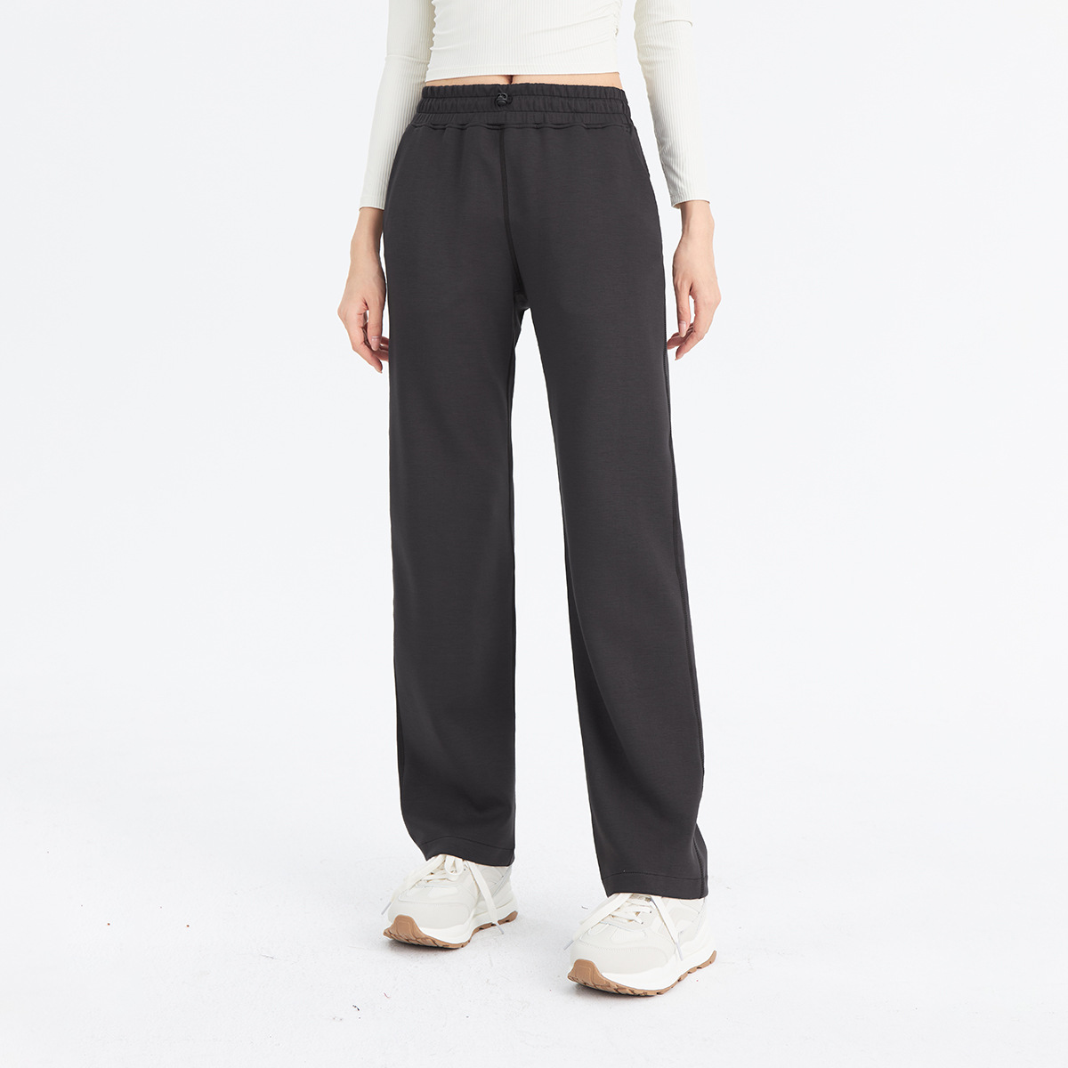 Women's Softstreme Pants Casual Straight Trousers Autumn and Winter Loose Outdoor Drawstring Straight Trousers Pant leg not open
