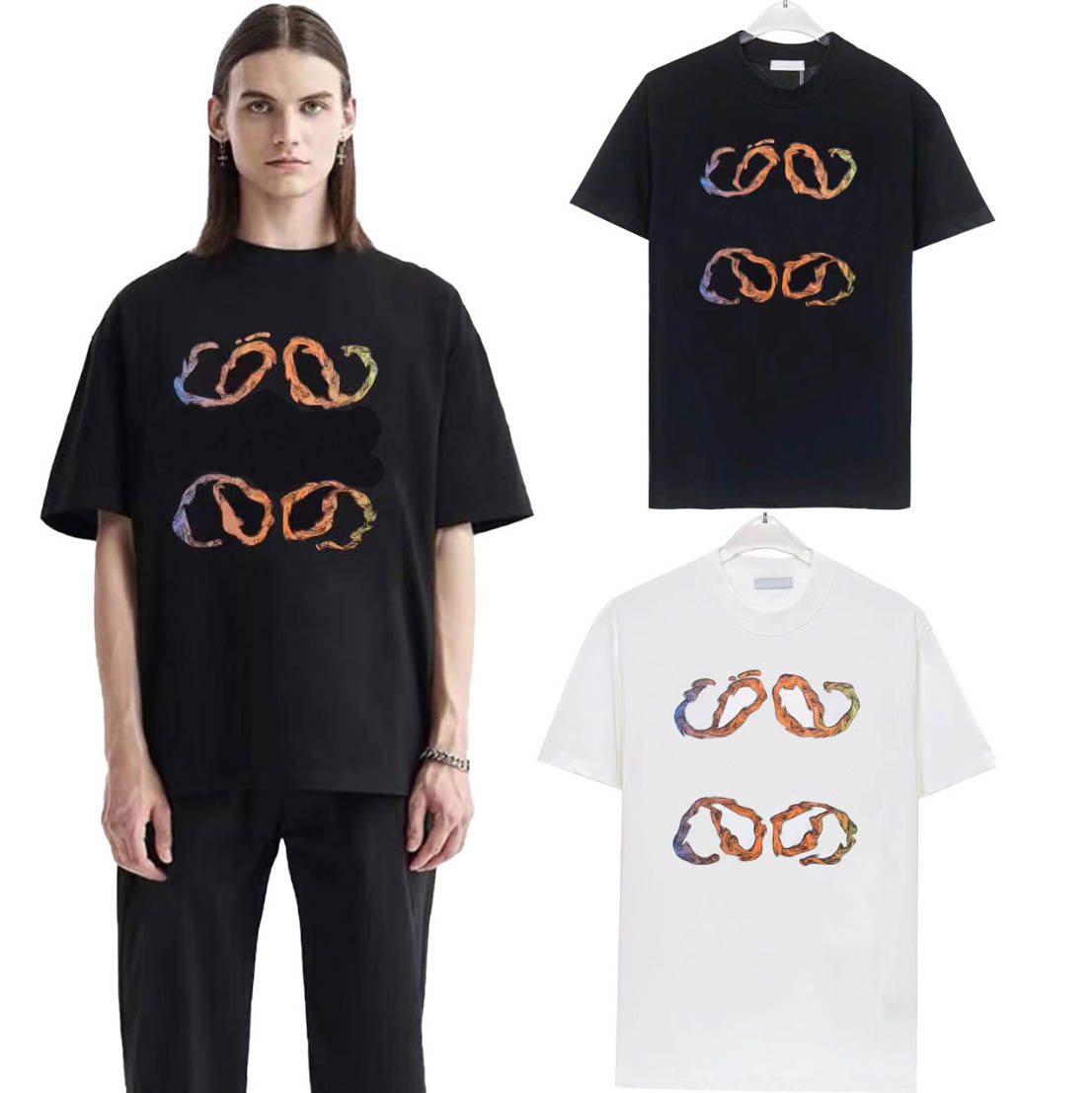 Women's T-Shirt summer tops mens short sleeve fashion classic letter print round neck breathable couple T-shirt Size S-3XL