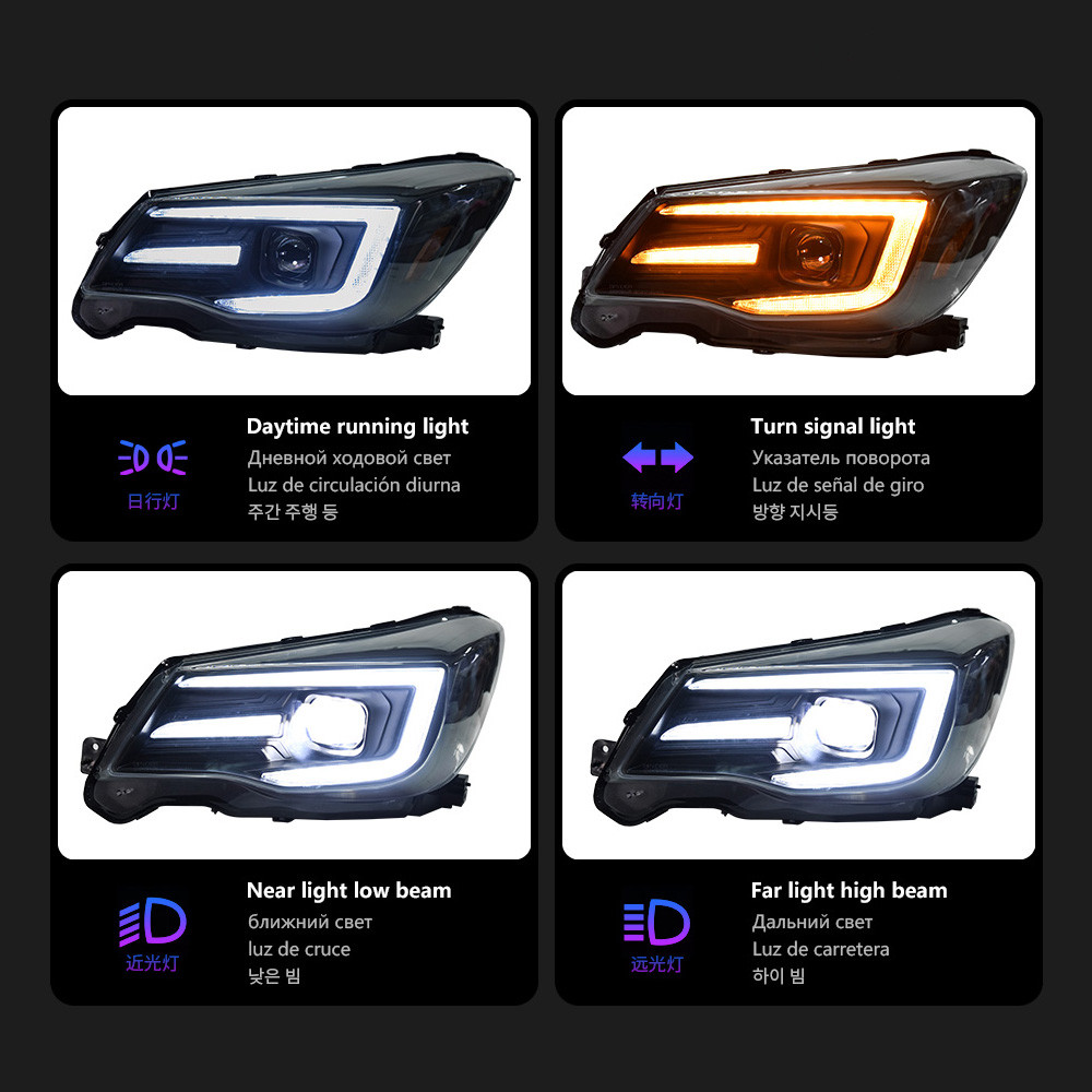 Head Lamp For Subaru Forester Headlights 2013-20 16 Upgrade Styling LED Daytime Lights DRL Turn Signal High Beam