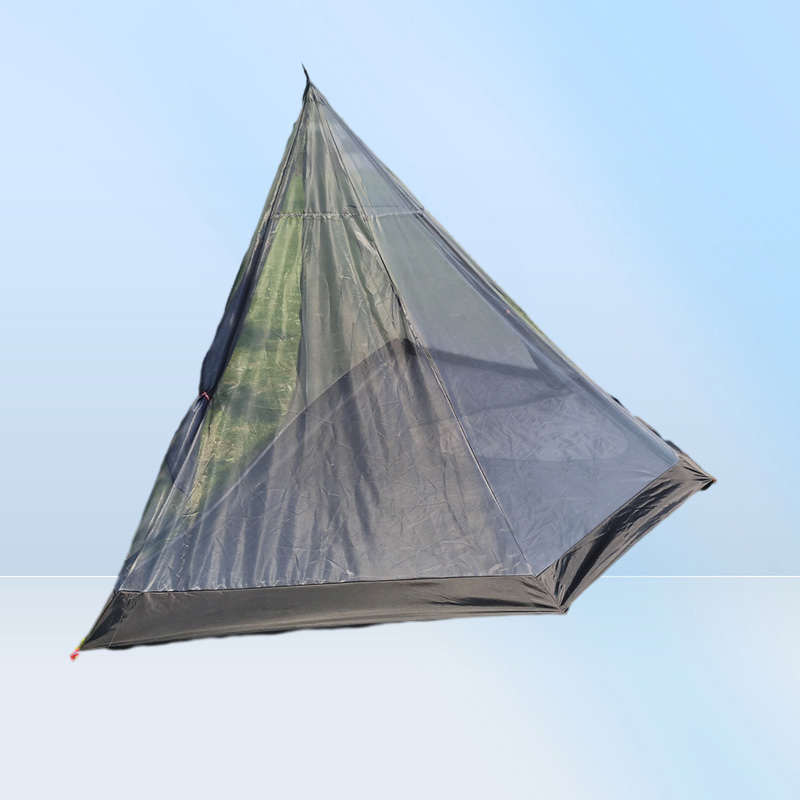 Ultralight Pyramid Tents Inner Tent Outdoor Rodless Summer Mesh Tent Portable Backpacking Hiking Camping Teepee Inside Tent 220518