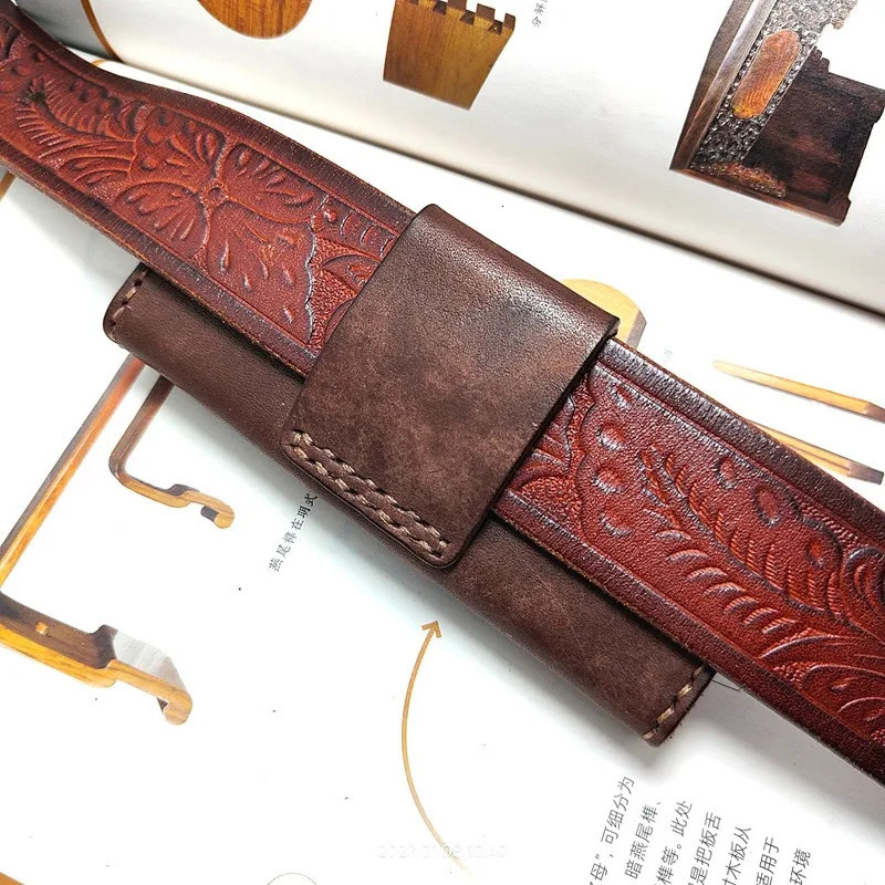 Smallsize Folding Knife Holder Jackknife Case waist Bag Belt Pack Military Leather Sheath Handmade Customized PHD 240103 5892 4