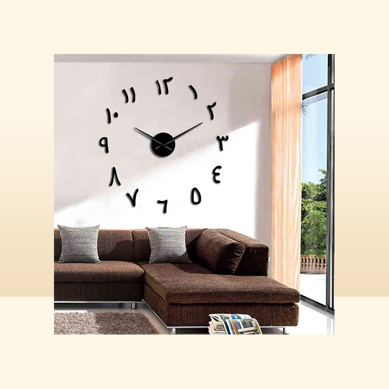 Wall Clocks Arabic Numbers Diy Giant Wall Clock Arabic Numbers Acrylic Mirror Effect Stickers Frameless Large Silent Wall Watch Ho9958740
