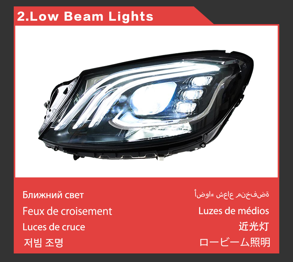 LED Daytime Running Head Light for BENZ W222 Car Headlight 2013-2020 Turn Signal High Beam Projector Lens