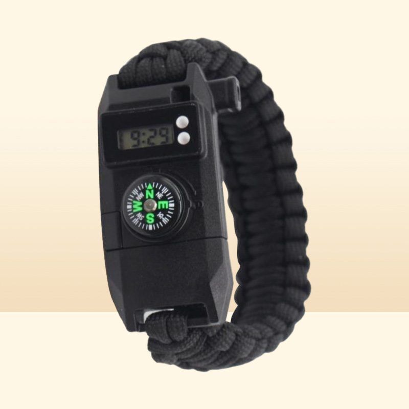 Outdoor Gadgets 7 In 1 Multifunctional Survival Equipment Escape Bracelet Camping Tool