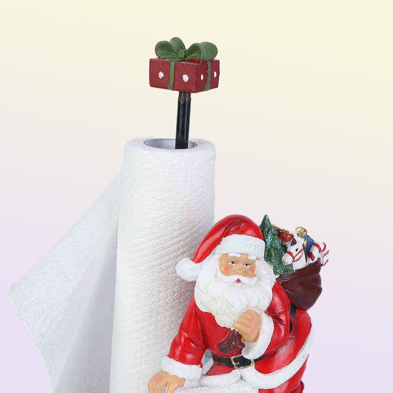 Decorative Objects Figurines JIEME Creative Snowman Santa Claus Paper Towel Rack Christmas Gifts Home Living Room Desktop Decorati3077767