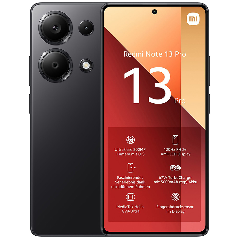Global Version XIAOMI Redmi Note 13 Pro 4G NFC 512GB 120Hz FHD+ AMOLED Display 67W MediaTek Helio G99-Ultra 200MP OIS camera