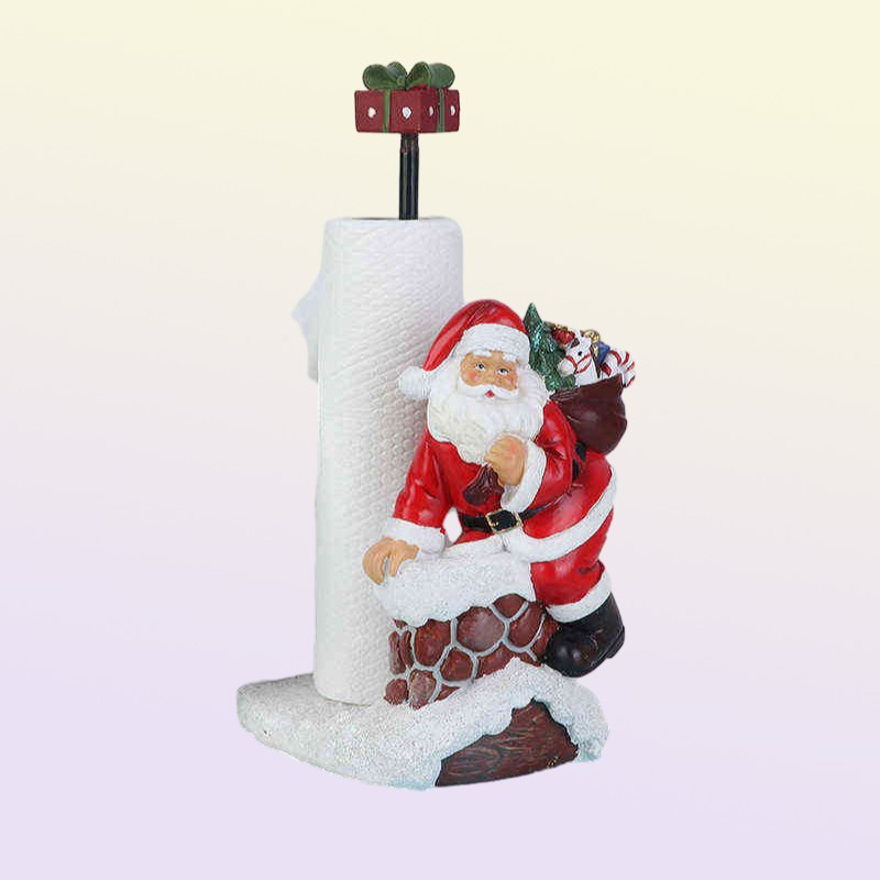 Decorative Objects Figurines JIEME Creative Snowman Santa Claus Paper Towel Rack Christmas Gifts Home Living Room Desktop Decorati3077767
