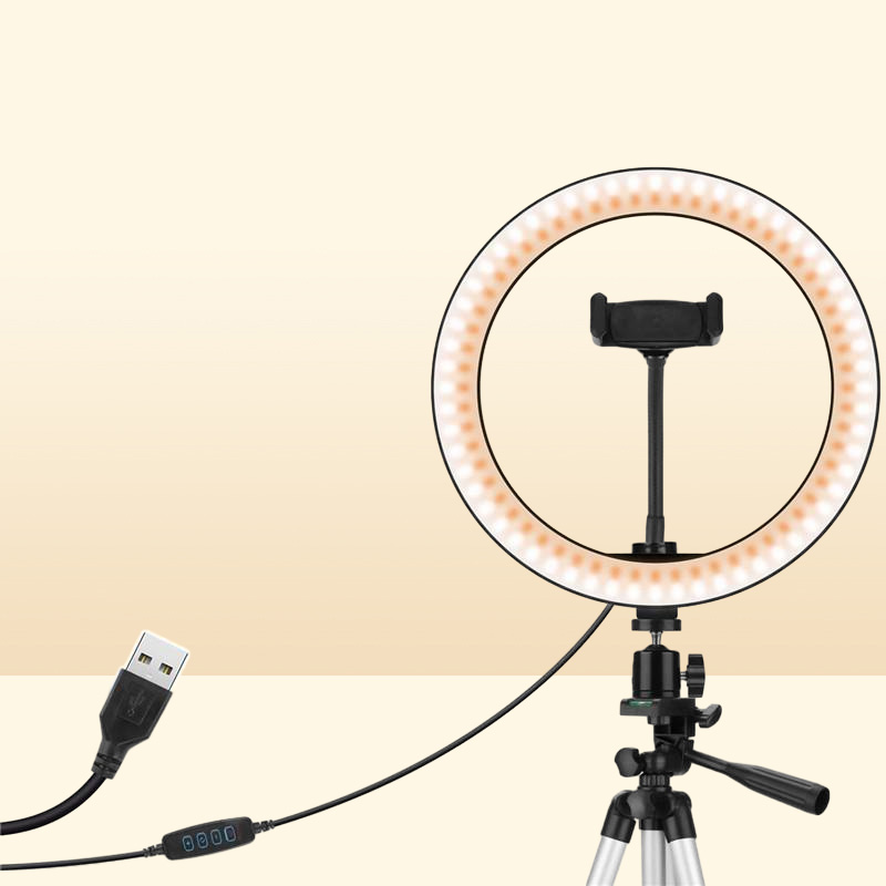 Flash Heads 26 Cm LED Ring Light With 100 Tripod Stand For Youtube Studio Camera Selfies Video Live Fill Lamp Pography Lighting