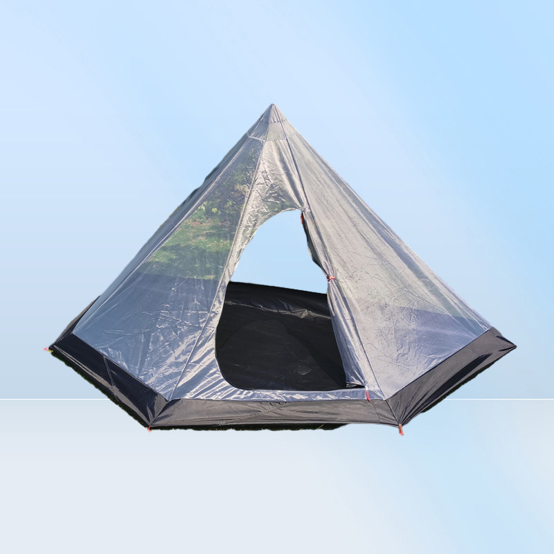 Ultralight Pyramid Tents Inner Tent Outdoor Rodless Summer Mesh Tent Portable Backpacking Hiking Camping Teepee Inside Tent 220518