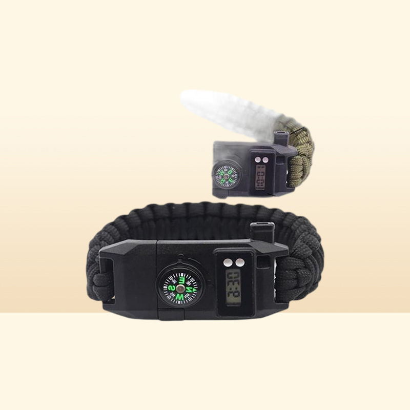 Outdoor Gadgets 7 In 1 Multifunctional Survival Equipment Escape Bracelet Camping Tool