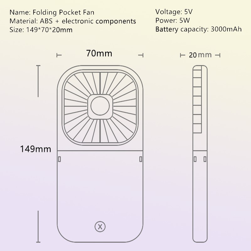Fans Hanging Neck Fans Mini Portable Folding USB Small Fan Mute Power Bank Portable Handheld Desktop Multi Function Charge Fan 220