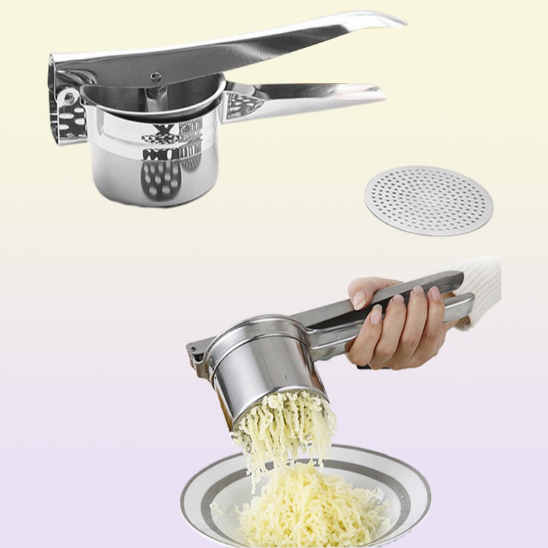 Fruit Vegetable Tools Potato Mashers Ricers Kitchen Cooking Stainless Steel Pressure Mud Puree Press Maker Garlic Presser 2211041251623