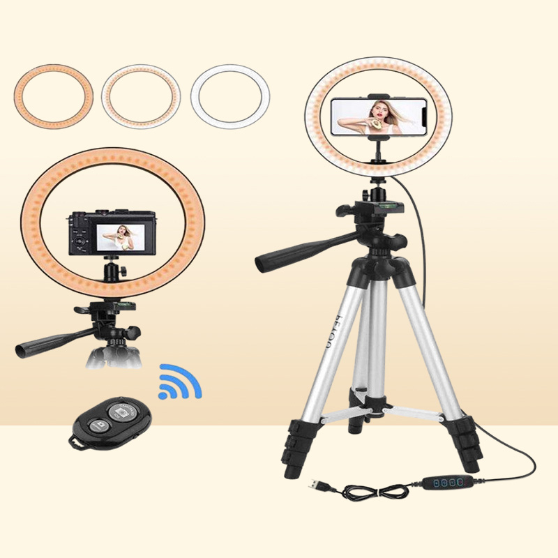 Flash Heads 26 Cm LED Ring Light With 100 Tripod Stand For Youtube Studio Camera Selfies Video Live Fill Lamp Pography Lighting