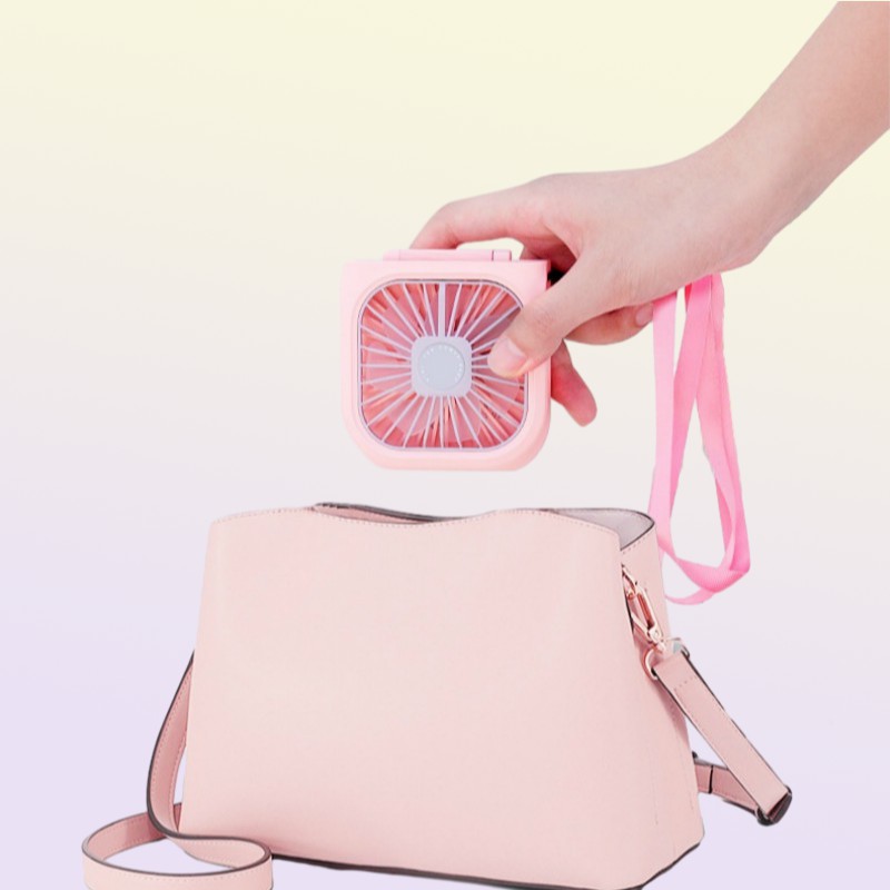 Fans Hanging Neck Fans Mini Portable Folding USB Small Fan Mute Power Bank Portable Handheld Desktop Multi Function Charge Fan 220