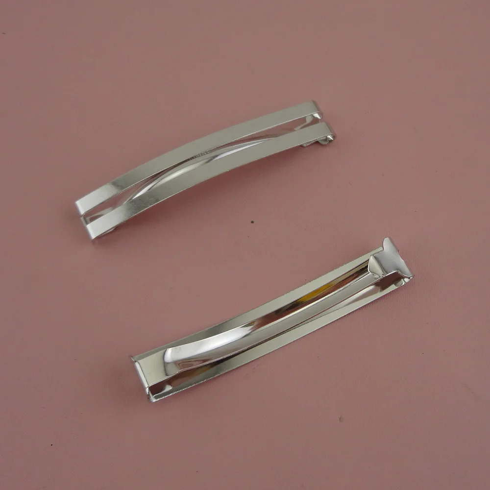 20PCS Silver 6cm 2.35 Flat Double Bars Metal Hair Barrettes Snap Hair Clips For Kids Hair Bows Lead Free Nickle free 240103