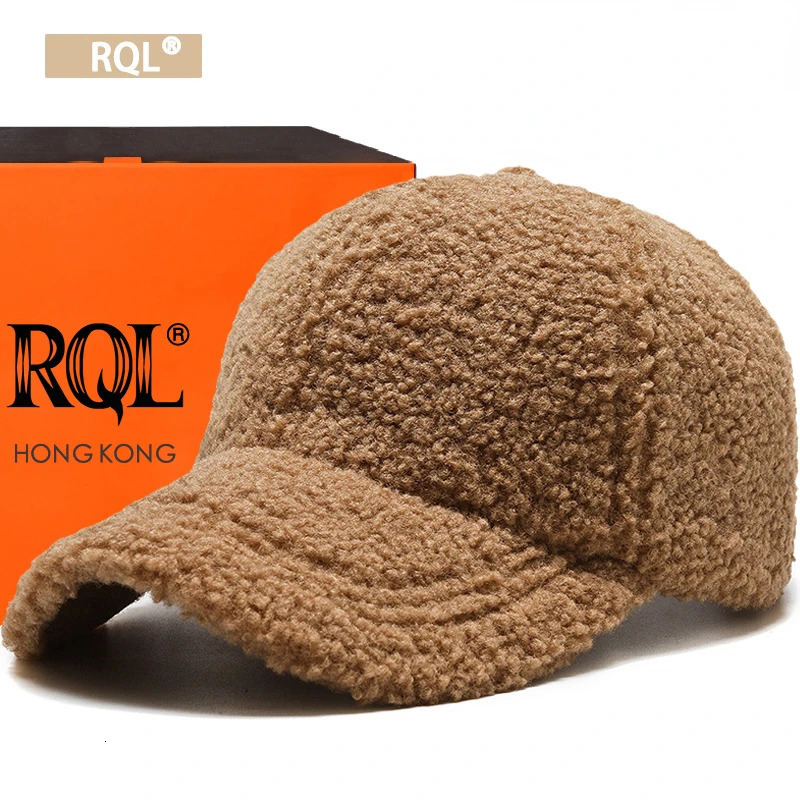 Winter Black Sherpa Baseball Cap for Women Girl Wool Keep Warm Windproof Fashion Teddy Golf Sports Hat Hip Hop 240103
