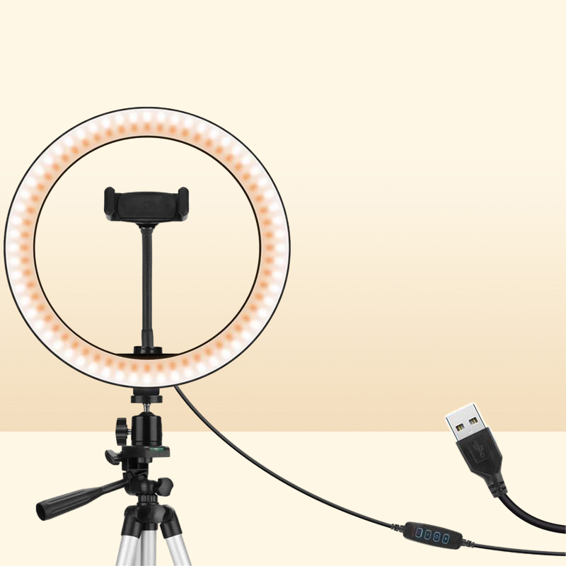 Flash Heads 26 Cm LED Ring Light With 100 Tripod Stand For Youtube Studio Camera Selfies Video Live Fill Lamp Pography Lighting
