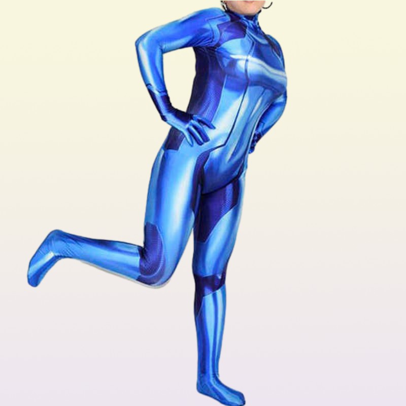Newest Samus Aran Cosplay Costumes Female Woman Girls Catsuit Zero Suit Game Costume Zentai Adults Kids Bodysuit Y09138572653