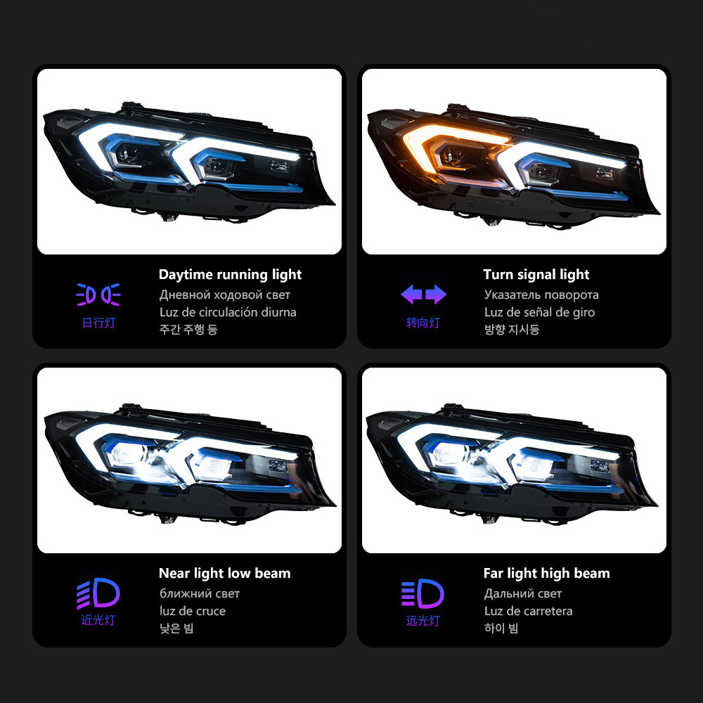 Headlight For 3 Series G20 20 19-20 21 Head Lights Laser Style Turn Signal Lamp LCI Replacement DRL Daytime Lights