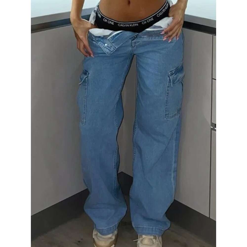 Ropamujer Cargo Pants Womens Solid Color Workwear pants With Multiple Pockets Casual High Waist Fashionable Versatile Trousers pant