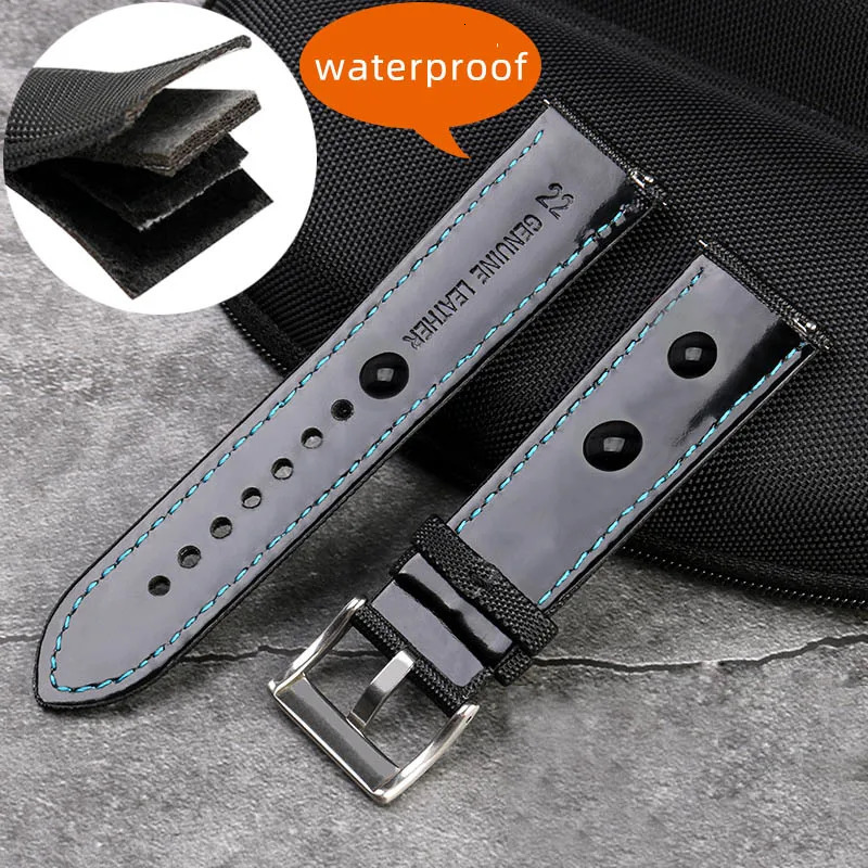 20mm 21mm 22mm 23mm 24mm Nylon Leather Watchband WATCH Men Women Canvas Fabric Watch Strap 240104