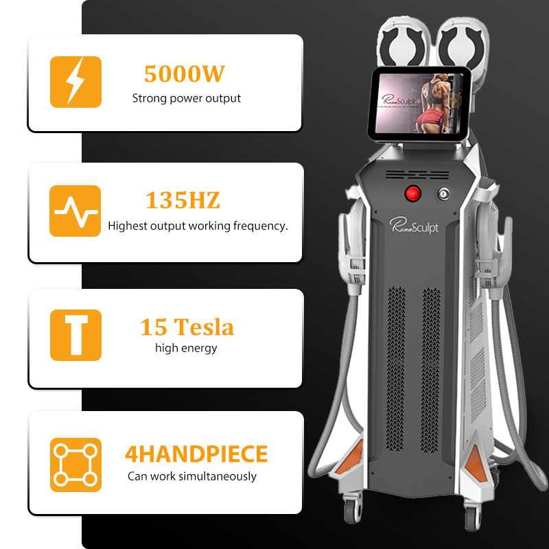 salon use Muscle stimulator HIEMT tesla shape ems body contouring machine 3 years free warranty