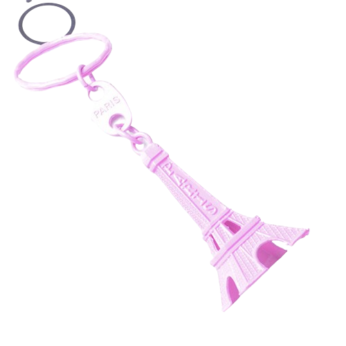50pcslot Paris Eiffel Tower Keychain Mini Eiffel Tower Candy Color Keyring Store Advertising Promotion Service Equipment Keyfob