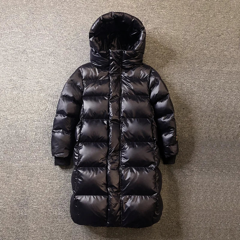 Winter Thickness White Duck Down Jacket Girls Long Warm Puffer Coat Boys Waterproof Hooded Parkas Kids Snow Outerwear XMP401 240103
