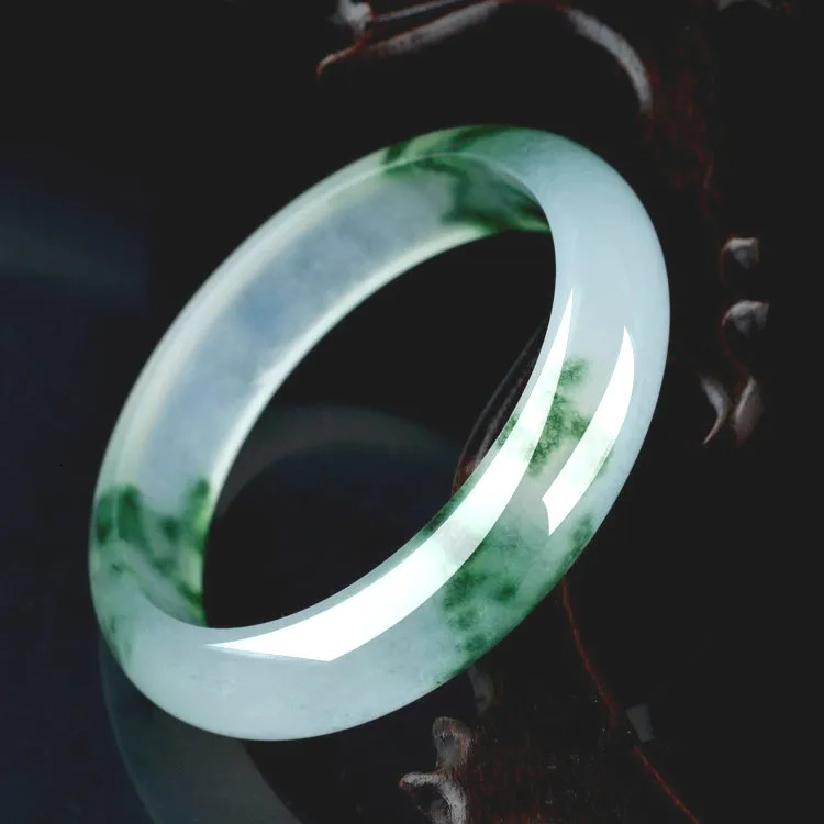 Genuine Natural Green Jade Bangle Bracelet Charm Jewellery Fashion Accessories HandCarved Amulet Gifts for Women Her Men 240103