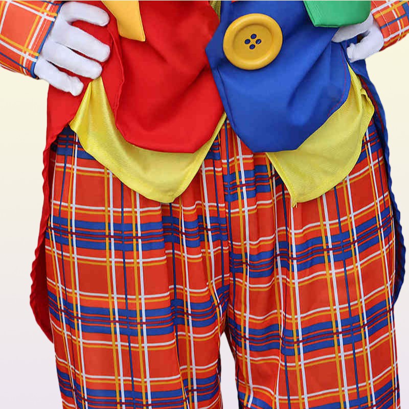 Halloween Adult Clown Jumpsuit Hat Man Women Joker Cosplay Costumes Cosplay Christmas Holiday Party Dress No Wig J2207137756634