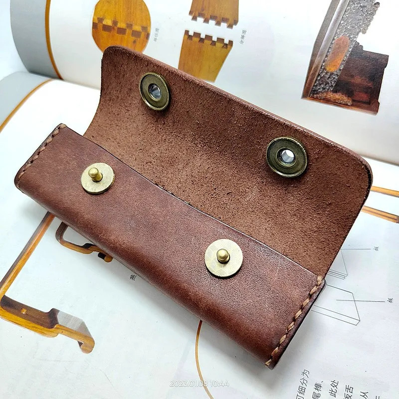 Smallsize Folding Knife Holder Jackknife Case waist Bag Belt Pack Military Leather Sheath Handmade Customized PHD 240103 5892 4