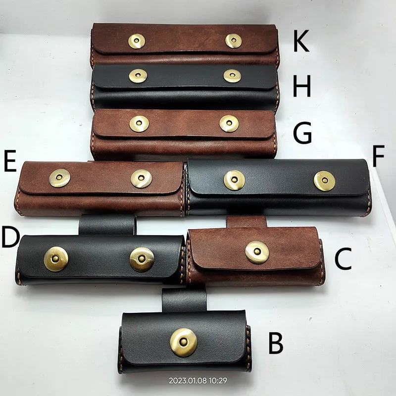 Smallsize Folding Knife Holder Jackknife Case waist Bag Belt Pack Military Leather Sheath Handmade Customized PHD 240103 5892 4