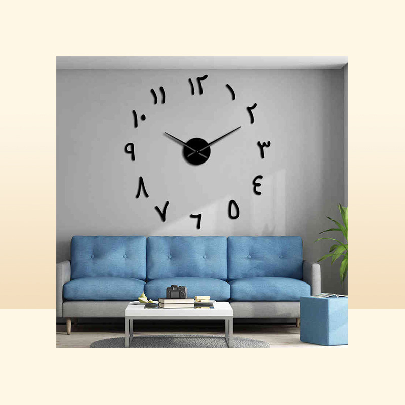 Wall Clocks Arabic Numbers Diy Giant Wall Clock Arabic Numbers Acrylic Mirror Effect Stickers Frameless Large Silent Wall Watch Ho9958740