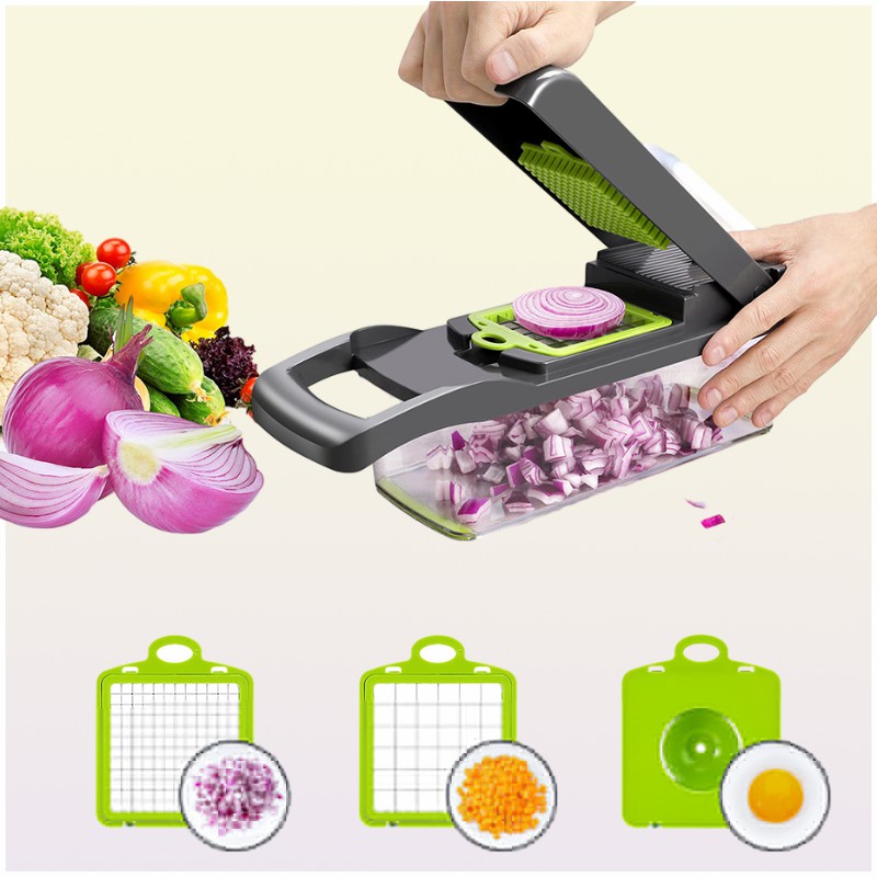 Fruit Vegetable Tools 13in1 Chopper Multifunctional Food s Onion Slicer Cutter Dicer Veggie with 7 Blades 2211119537109