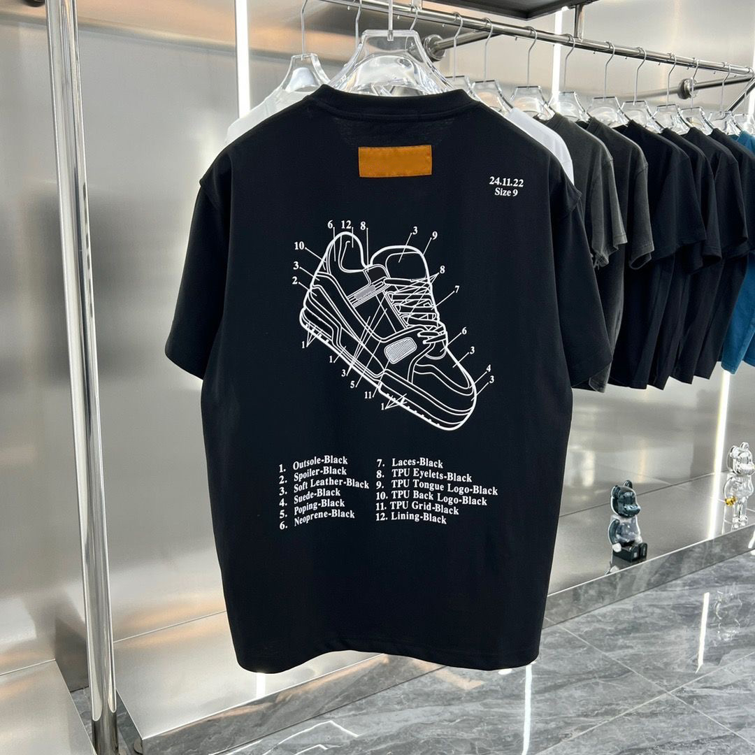 2024 Designer of luxury T-shirt Casual chic brand t shirt Clothing spray letter short sleeve spring summer tide men and women European code