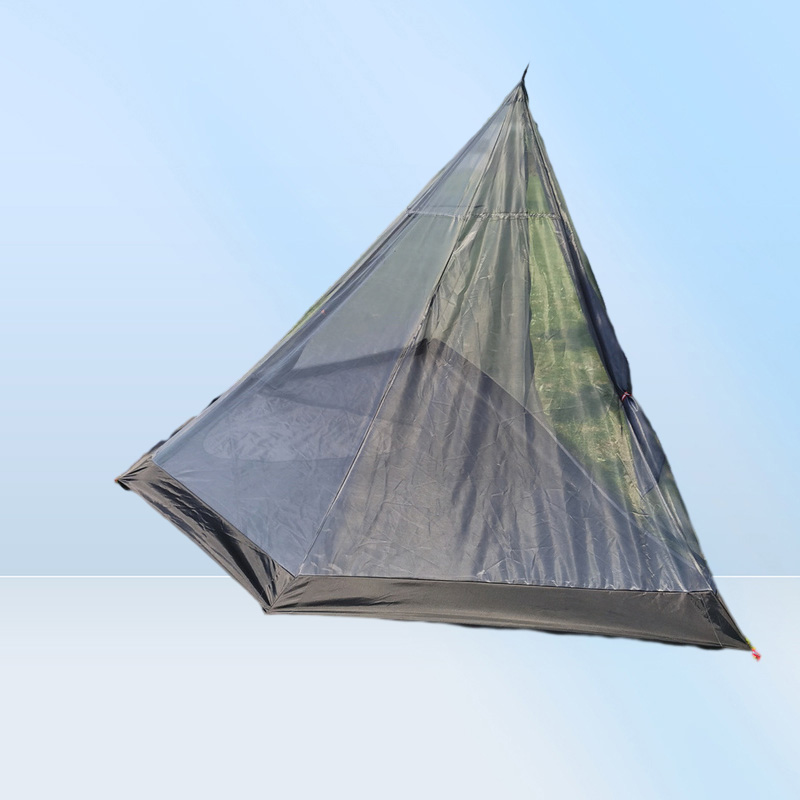 Ultralight Pyramid Tents Inner Tent Outdoor Rodless Summer Mesh Tent Portable Backpacking Hiking Camping Teepee Inside Tent 220518