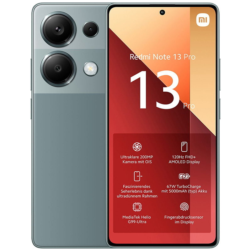 Global Version XIAOMI Redmi Note 13 Pro 4G NFC 512GB 120Hz FHD+ AMOLED Display 67W MediaTek Helio G99-Ultra 200MP OIS camera