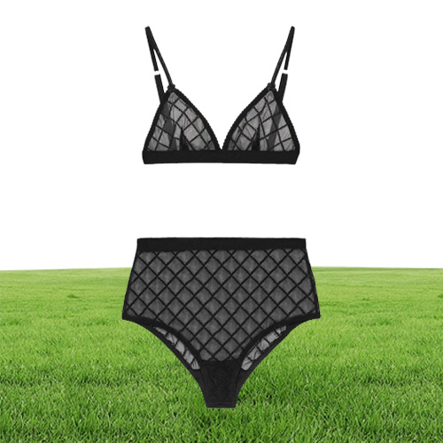 Sexy Women Lace Lingerie Designer Embroidery Letters Bikini Sleepwears Female Contrast Color Summer Underwear2701251