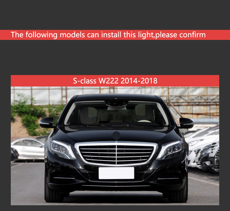 LED Daytime Running Head Light for BENZ W222 Car Headlight 2013-2020 Turn Signal High Beam Projector Lens