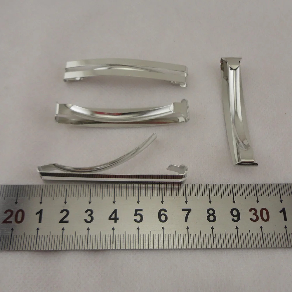 20PCS Silver 6cm 2.35 Flat Double Bars Metal Hair Barrettes Snap Hair Clips For Kids Hair Bows Lead Free Nickle free 240103