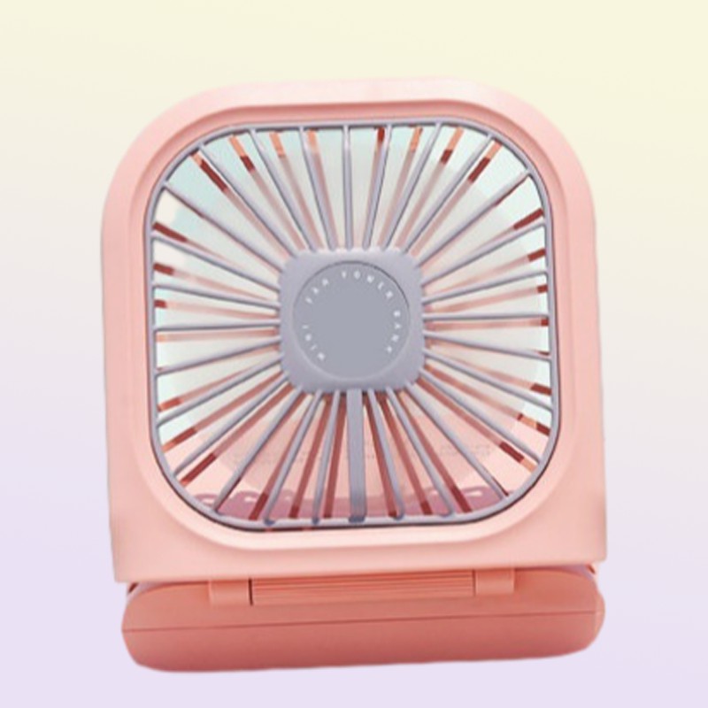 Fans Hanging Neck Fans Mini Portable Folding USB Small Fan Mute Power Bank Portable Handheld Desktop Multi Function Charge Fan 220