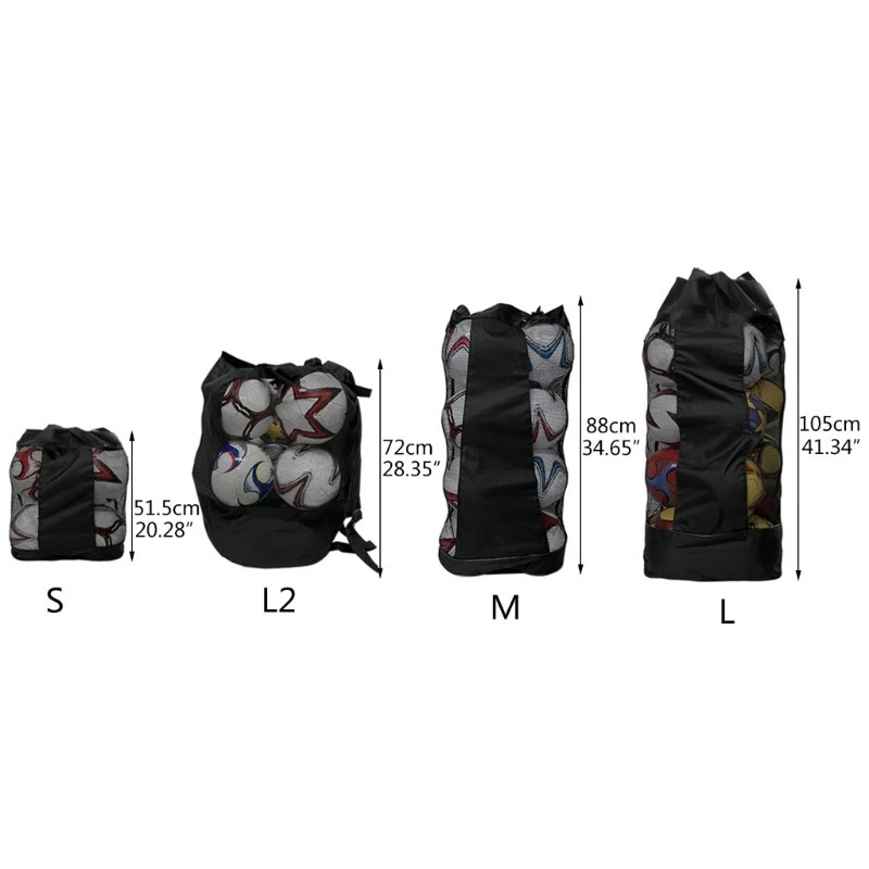 Drawstring Mesh Bag for Balls Waterproof Storage Football Basketball Training Equipment with Shoulder Strap 240103