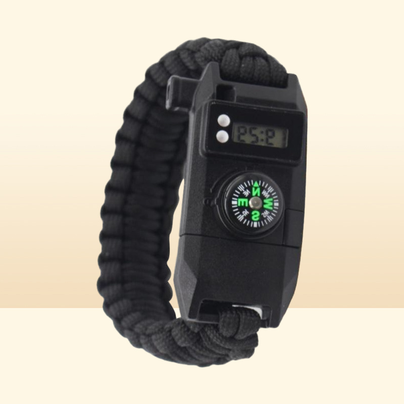 Outdoor Gadgets 7 In 1 Multifunctional Survival Equipment Escape Bracelet Camping Tool