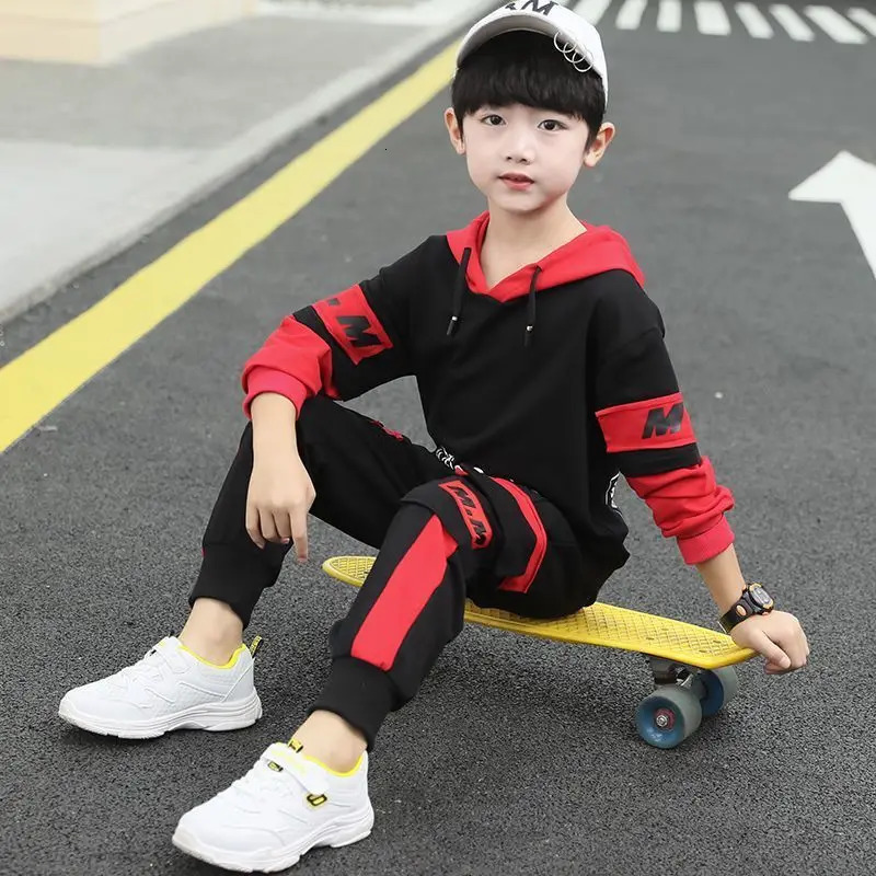 Spring Autumn Teen Boys Clothing Sets Fashion Hoodie Jackets Pants Sports Childrens Clothes Kids Tracksuit 5 6 8 10 12 Years 240104